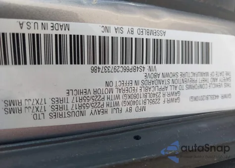 2009 Subaru Outback 2.5I Limited из США, поврежденный, VIN 4S4BP66C297337486